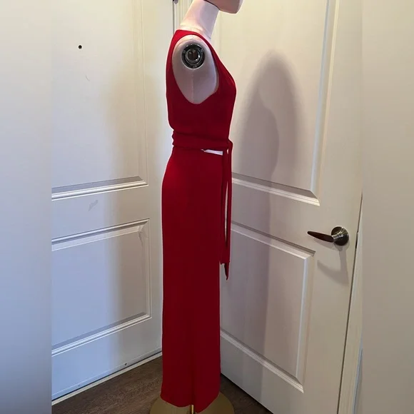 Reformation NEW Patti Jumpsuit in Cherry Red Romper Flare Wide Leg Sz 2 RARE - Picture 14 of 15